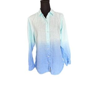Tommy Bahama Ombre Button-Down Shirt in Aqua to Sky Blue